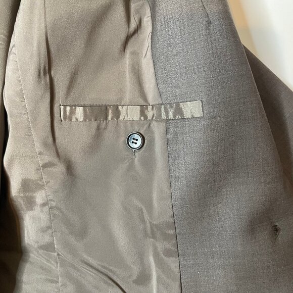 Ann Taylor Brown Virgin Wool Blend 1-Button Blazer Jacket Sz 2 Work Career - Picture 6 of 13
